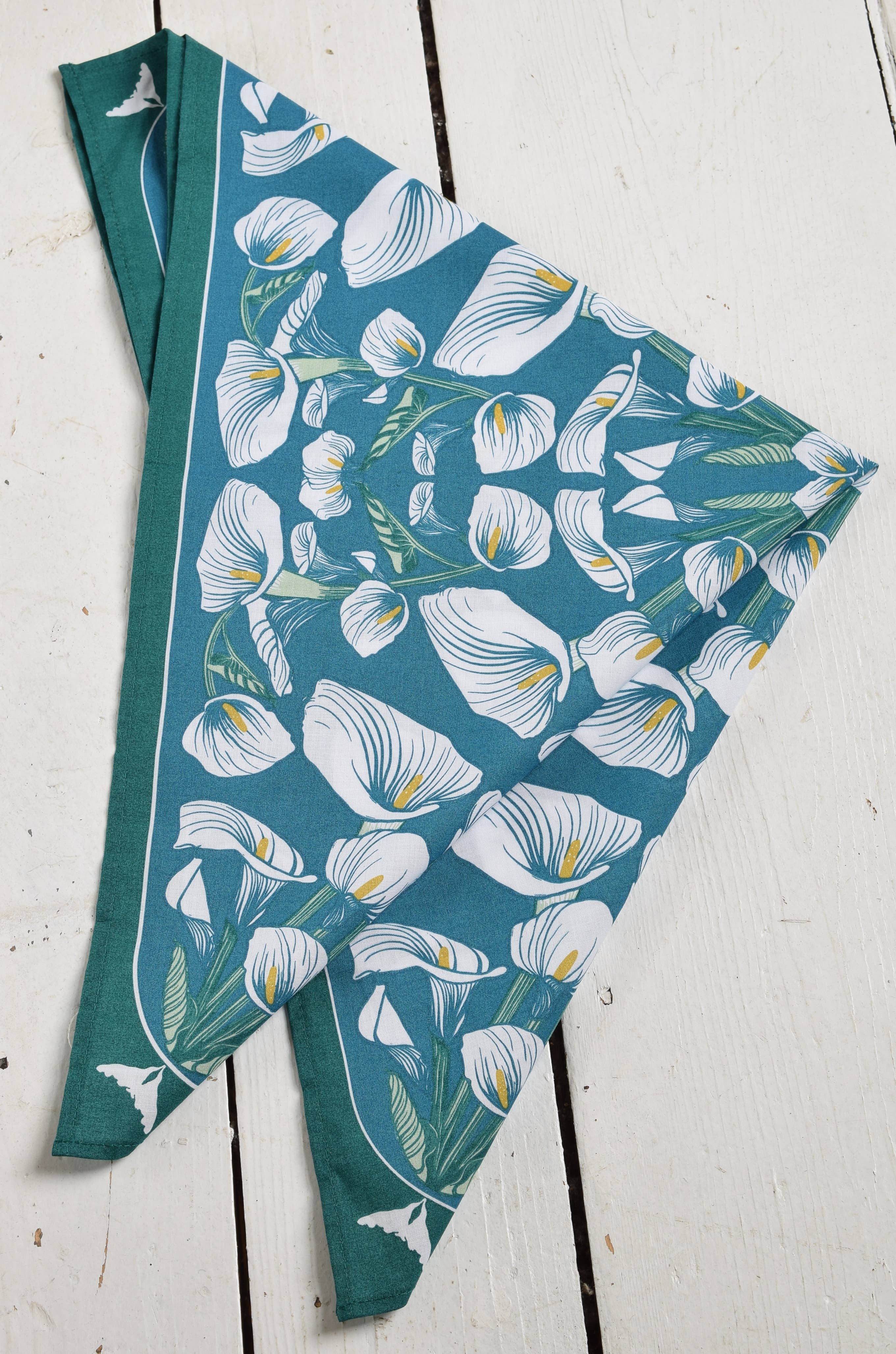 Calla Lily Bandana - 100% Cotton - Handkerchief - Soft Hanky