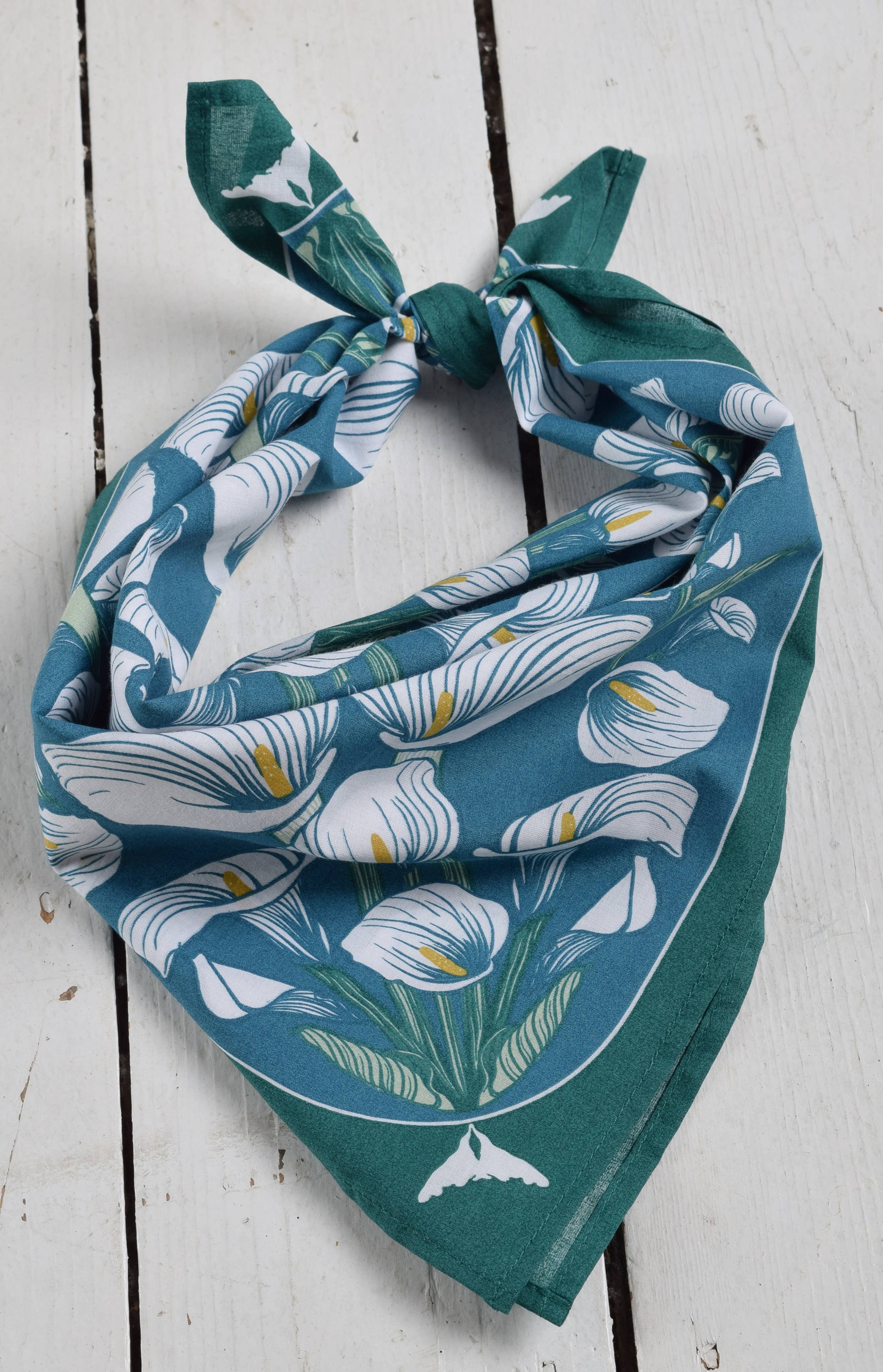 Calla Lily Bandana - 100% Cotton - Handkerchief - Soft Hanky