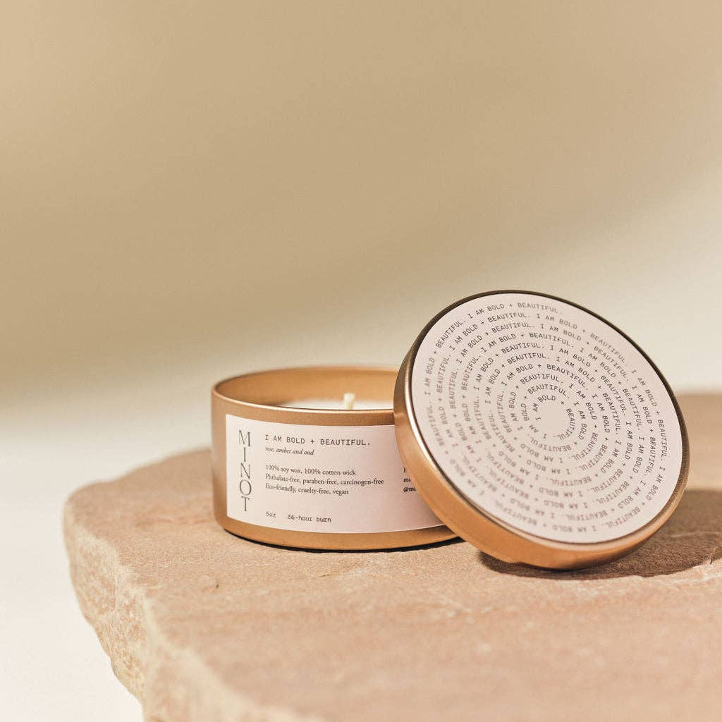 I am BOLD + BEAUTIFUL - Luxury Non-toxic Soy Candle, 5 oz.
