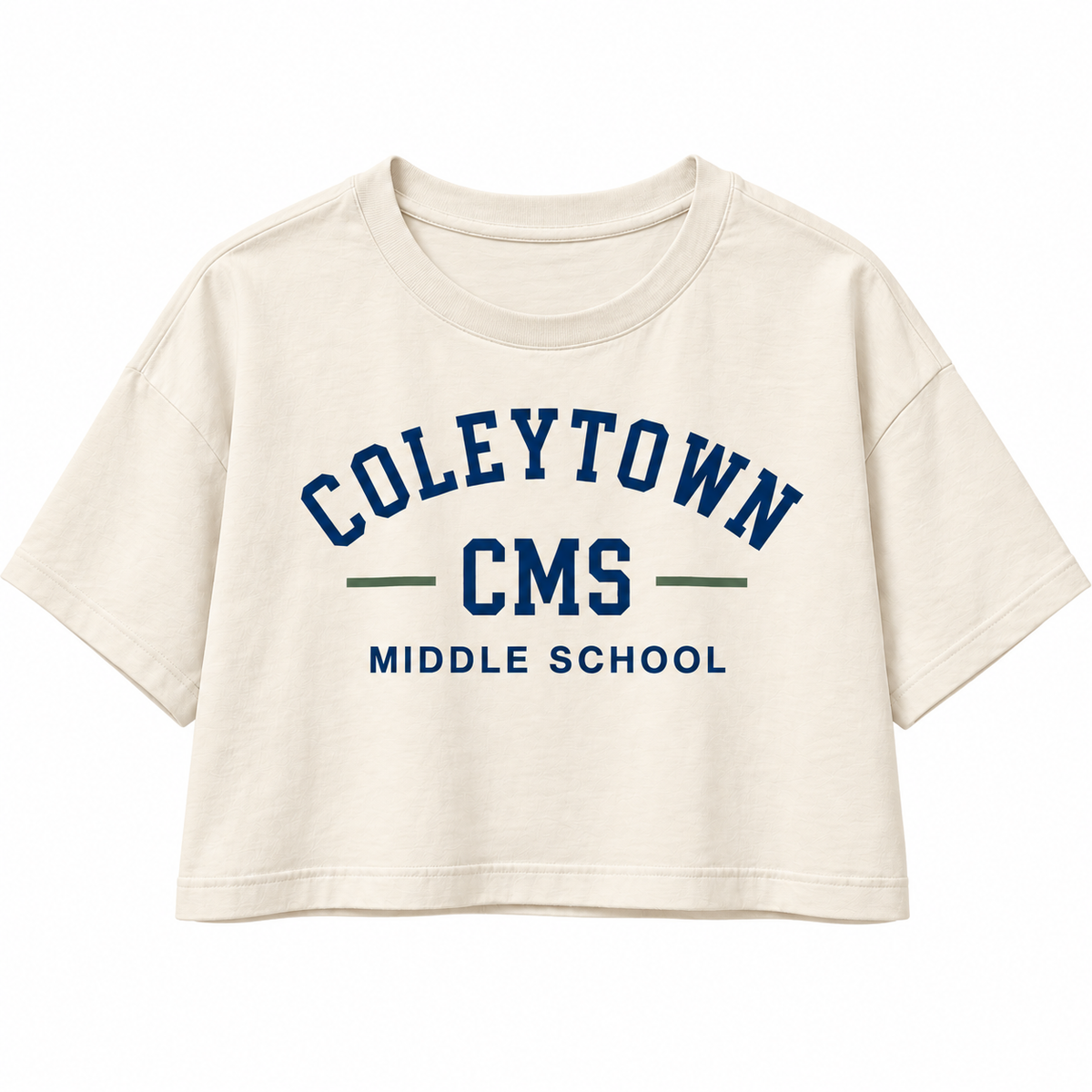 CMS Varsity Crop Tee - Ecru