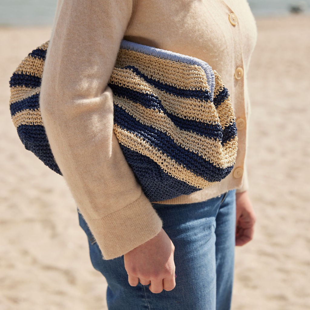 Striped Woven Clutch