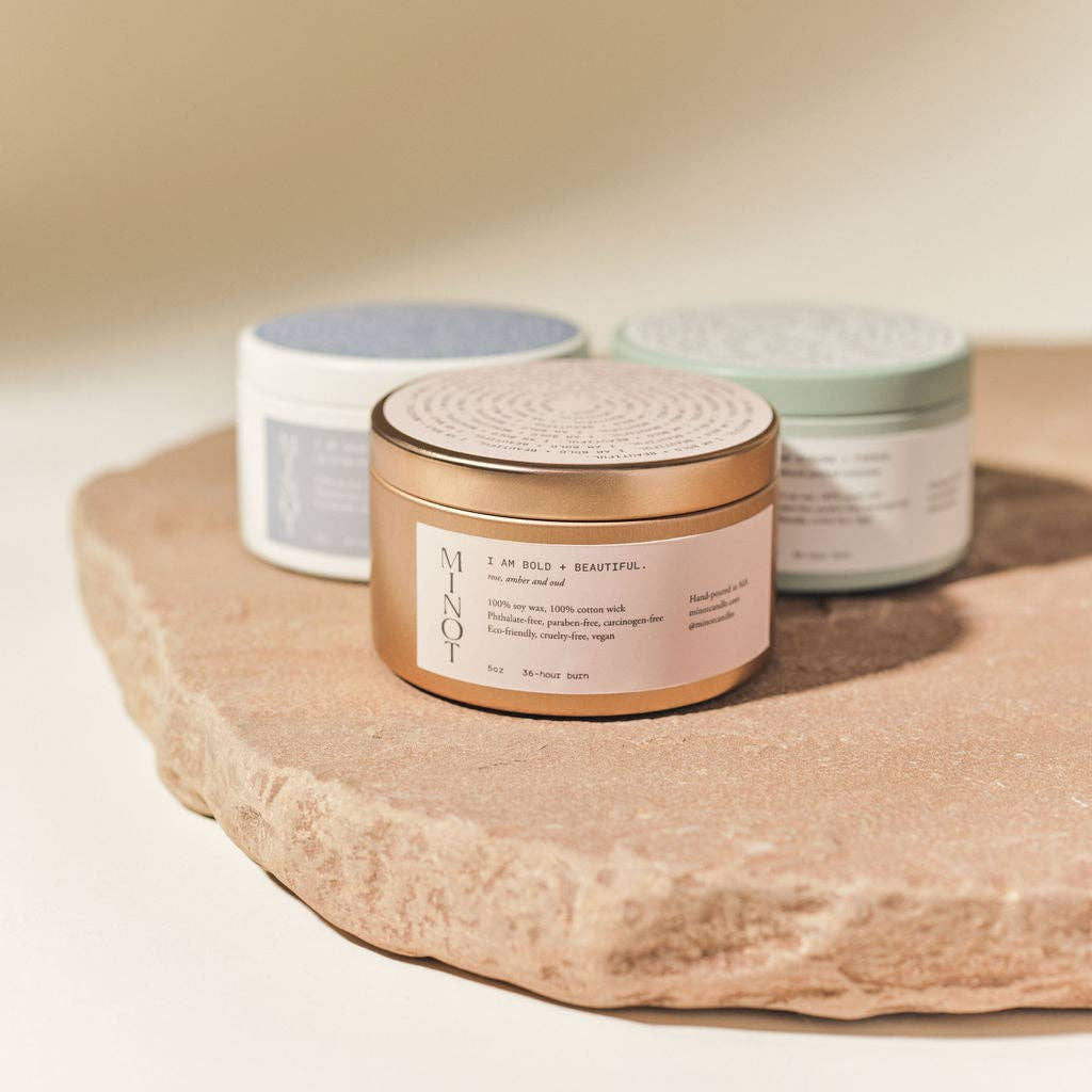 I am BOLD + BEAUTIFUL - Luxury Non-toxic Soy Candle, 5 oz.