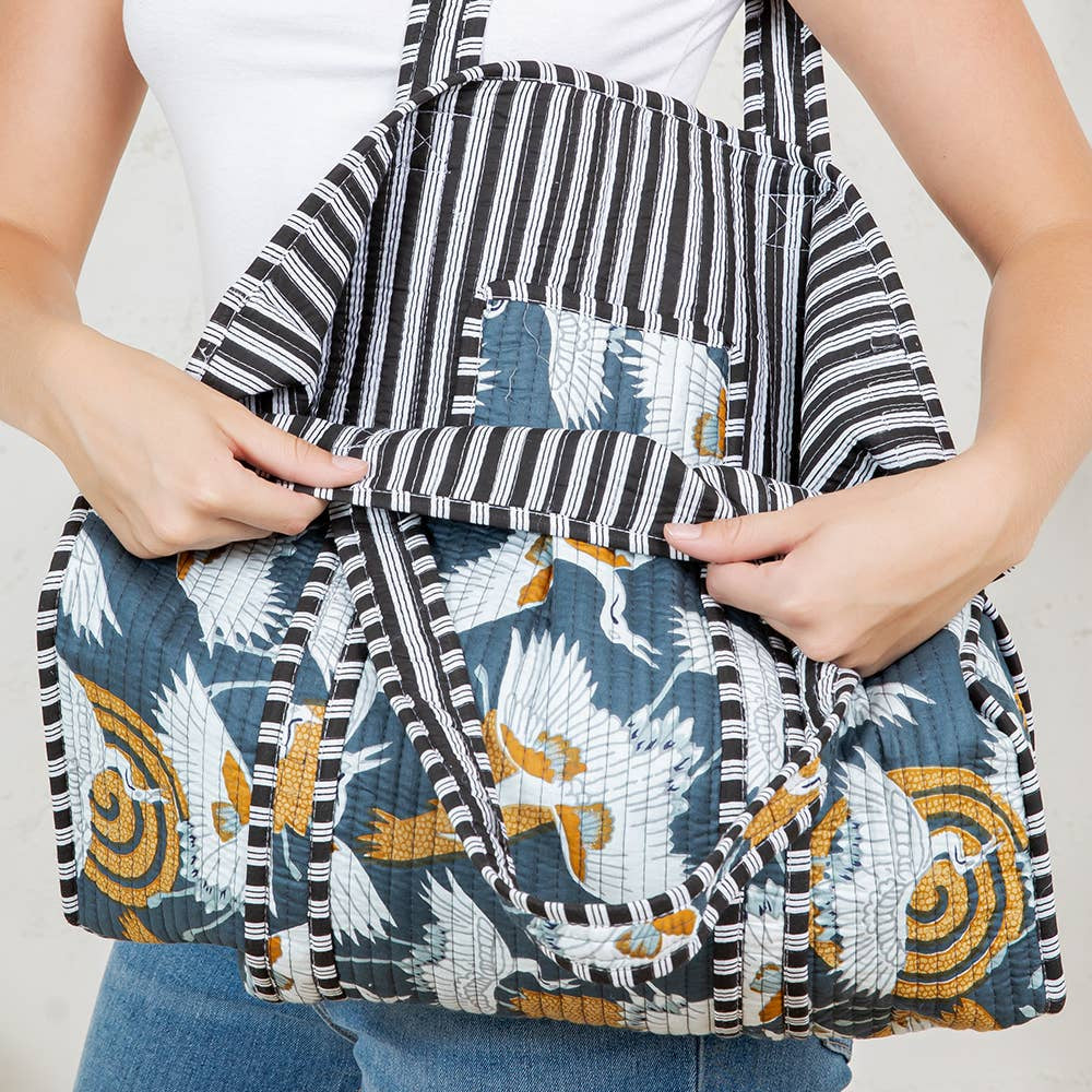 Bird Quilted Tote Bag