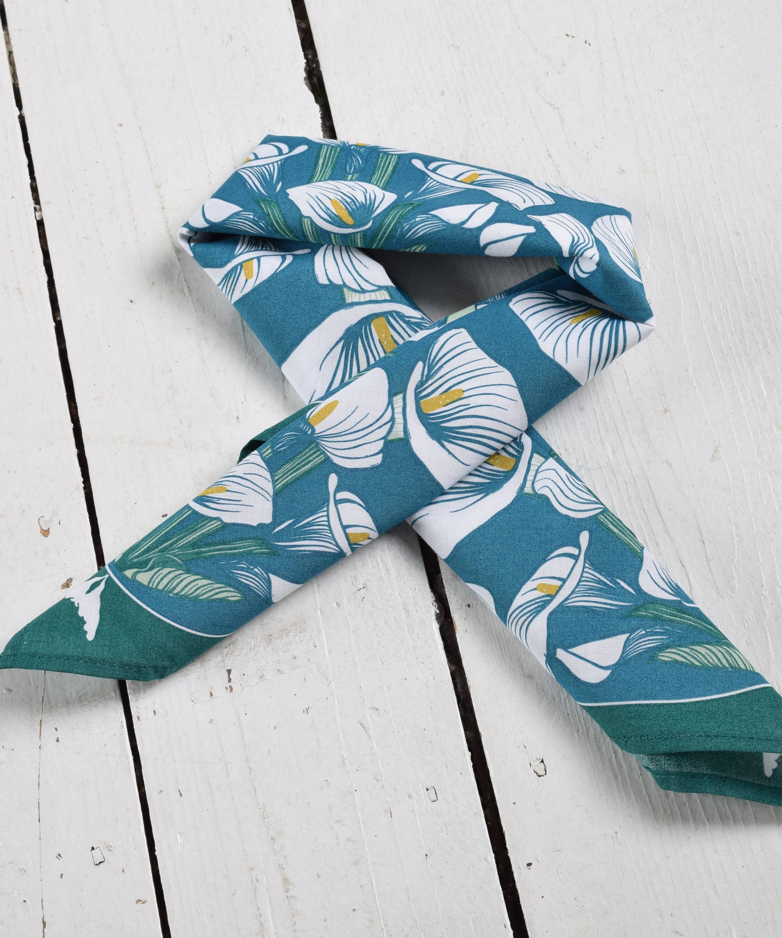 Calla Lily Bandana - 100% Cotton - Handkerchief - Soft Hanky