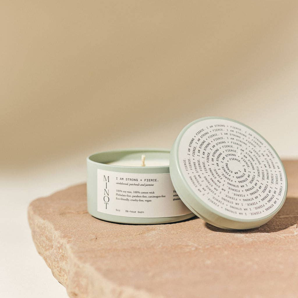 I am STRONG + FIERCE - Luxury Non-toxic Soy Candle, 5 oz.